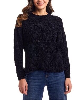 Weatherproof Vintage Geometric Pointelle Sweater